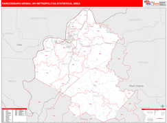 Parkersburg-Vienna Metro Area Digital Map Red Line Style